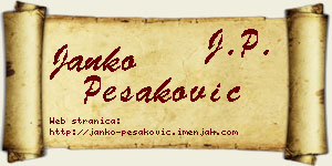 Janko Pešaković vizit kartica